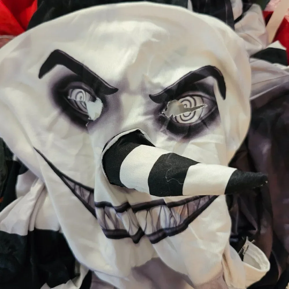 New Laughing Jack Boys Morphsuite And Wig Scary Halloween Costume Large 2-Piece